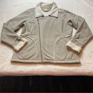 Exofficio Light Tan/Crean Asymmetrical Zip Jacket Size Large